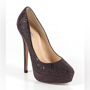 ALL SAINTS Sz 38 Spitalfields Sparkly Platform Heels Almond Toe  Pumps Shoes